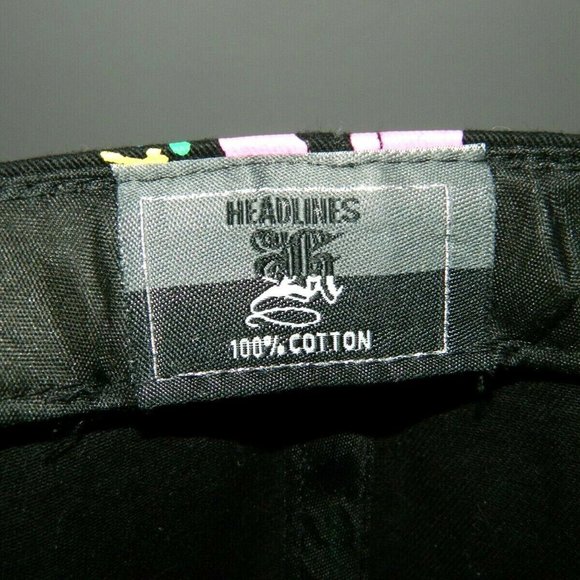 Headlines Black Snapback Hat Paint Splatter Drips - Picture 6 of 7